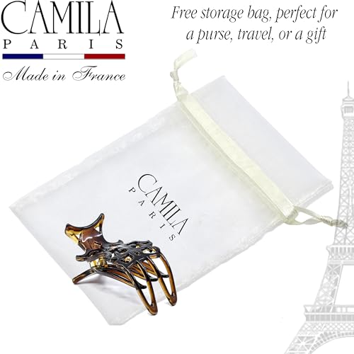 Camila Paris NV73 French Flat Hair Clips Tortoise Shell 3 x 1.5"