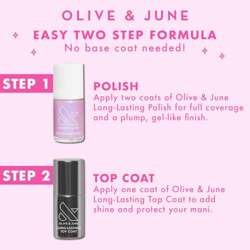 Olive & June Long Lasting Nail Polish - Strawberry Scone, Vegan & Chip-Resistant