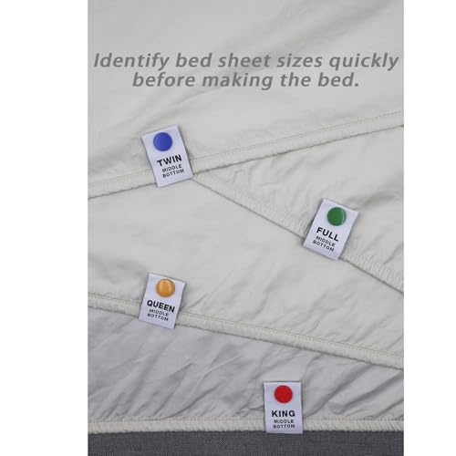 Umttery Bed Sheet Labels - Easy Size Identifier for Queen Sheets, 8 Pack