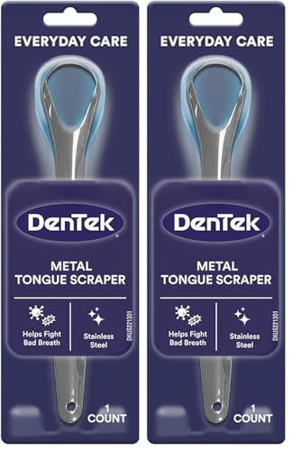 DenTek Metal Tongue Scraper for Better Oral Health - Pack of 2