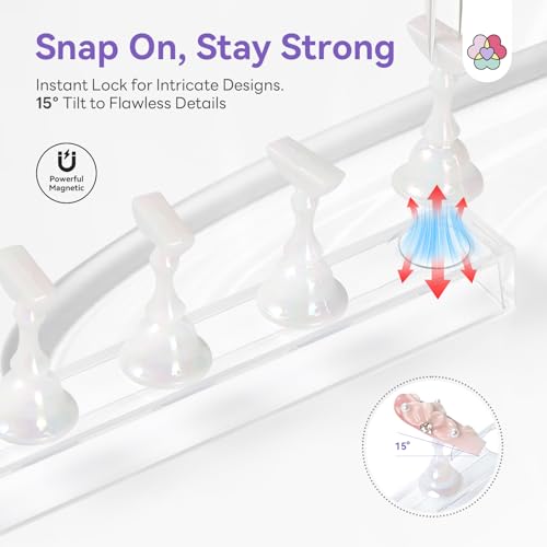 SAVILAND White Magnetic Nail Holder for Art & Press-Ons - 3 Pack