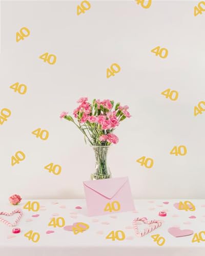 Gold Glitter 40th Birthday Confetti - 100pcs Table Decor