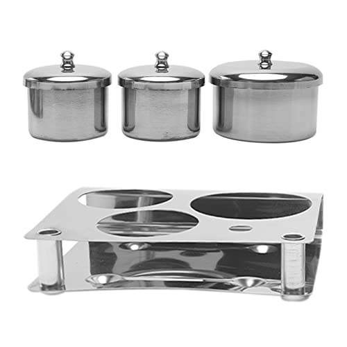3-Piece Stainless Steel Acrylic Liquid & Powder Nail Art Container Set