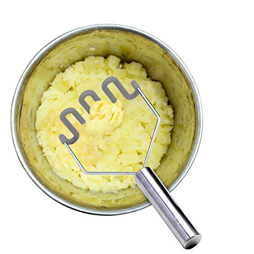 Jell-Cell Potato Masher - Silicone Coated Stainless Steel for Scratch-Free Mashing