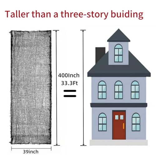 Large Black Creepy Cloth for Halloween Decorations - 400 x 39 in