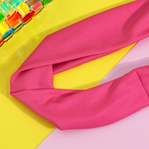 Neon Hot Pink 80s 90s Headband - Retro Hair Accessory for Parties
