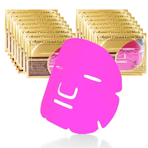 24K Pink Collagen Face Sheet Mask - Anti-Aging Hydration for All Skin Types - 15 Sheets