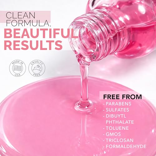 Perfect Formula Pink Gel Coat ? Rosey Glow Nail Strengthener & Keratin Treatment, 0.6 oz - Protein-Rich, Glossy Pink Gel Nail Polish for Damaged Nails | Supports Growth & Repair