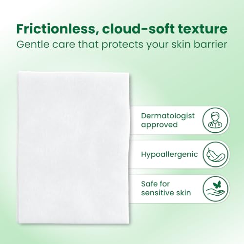 Clean Skin Club Cloud Pads, Ultra-Soft & Thick Face Pads, 100% Organic Cotton Dermatologist-Approved Makeup Remover and Toner Applicator, Sensitive-Skin Safe, 60 Count (Pack of 1)