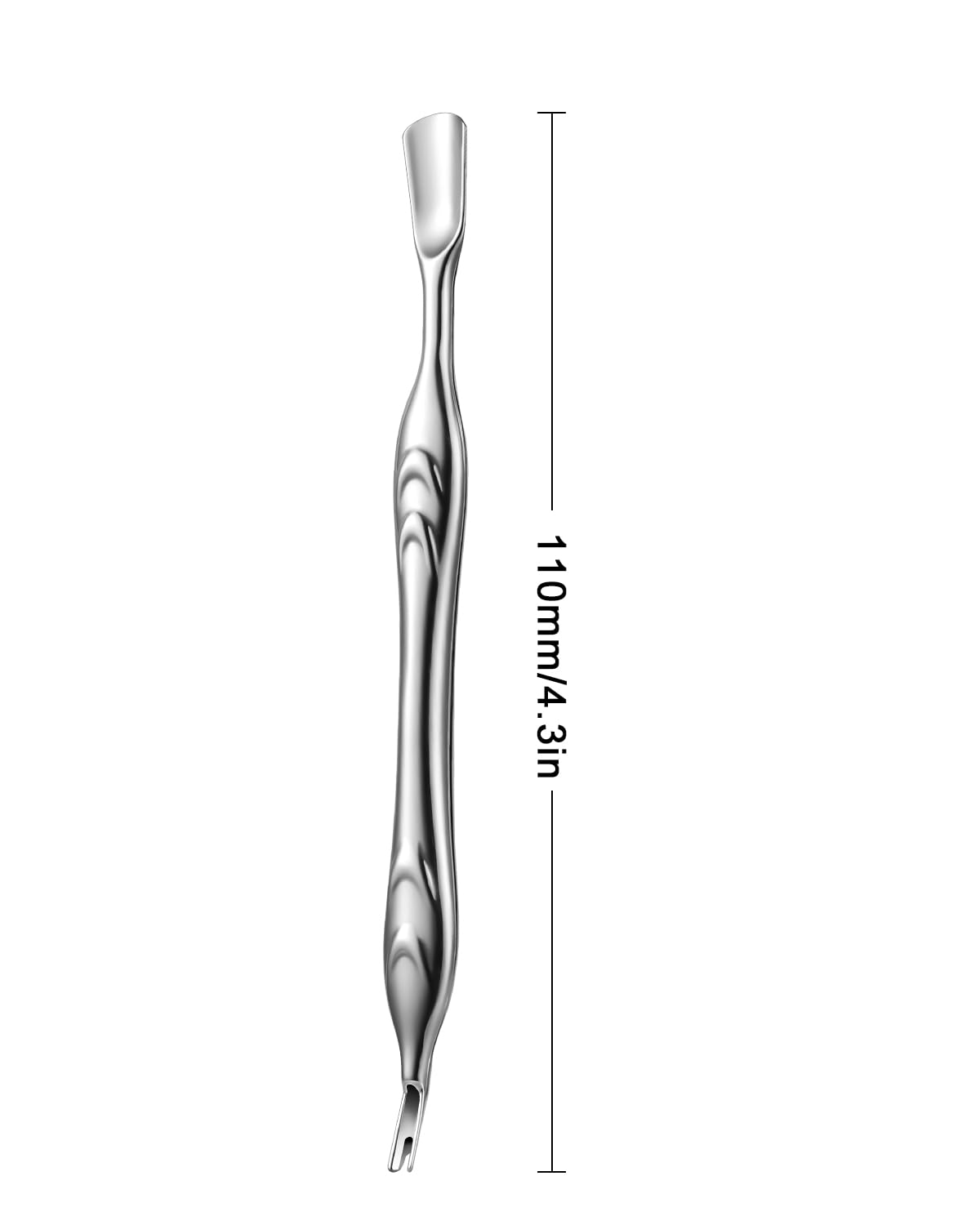 FERYES Cuticle Pusher & Trimmer - 2-in-1 Stainless Steel Nail Care Tool for Manicures & Pedicures | Silver