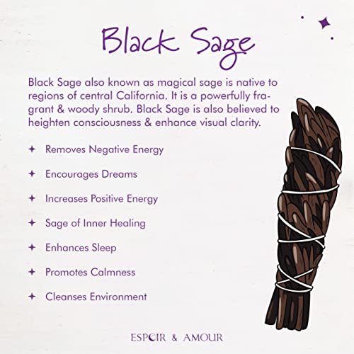 Black Sage Smudge Sticks - 4" Hand-Tied Spiritual Healing Bundle