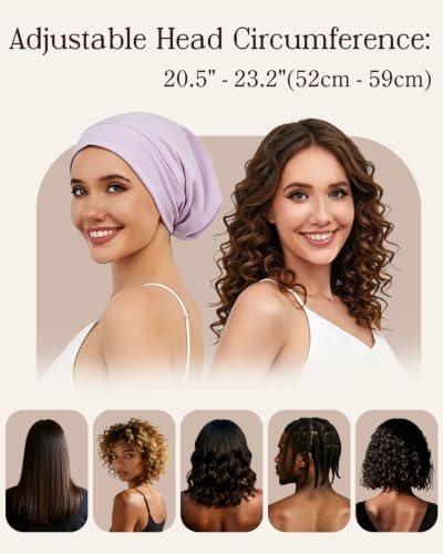 Adjustable Satin Lined Sleep Bonnet for Hair Protection, Unisex