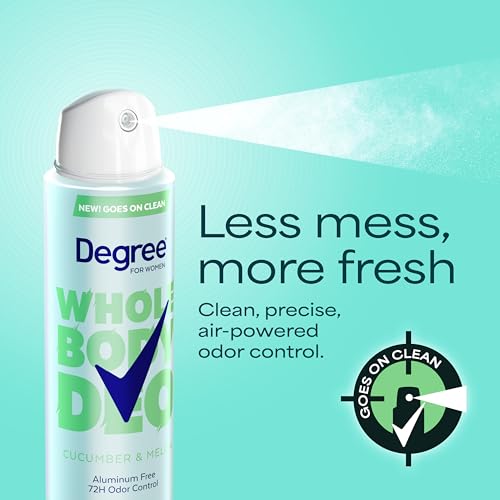 Degree Women’s Whole Body Deodorant Spray - Cucumber & Melon, 72H Odor Protection