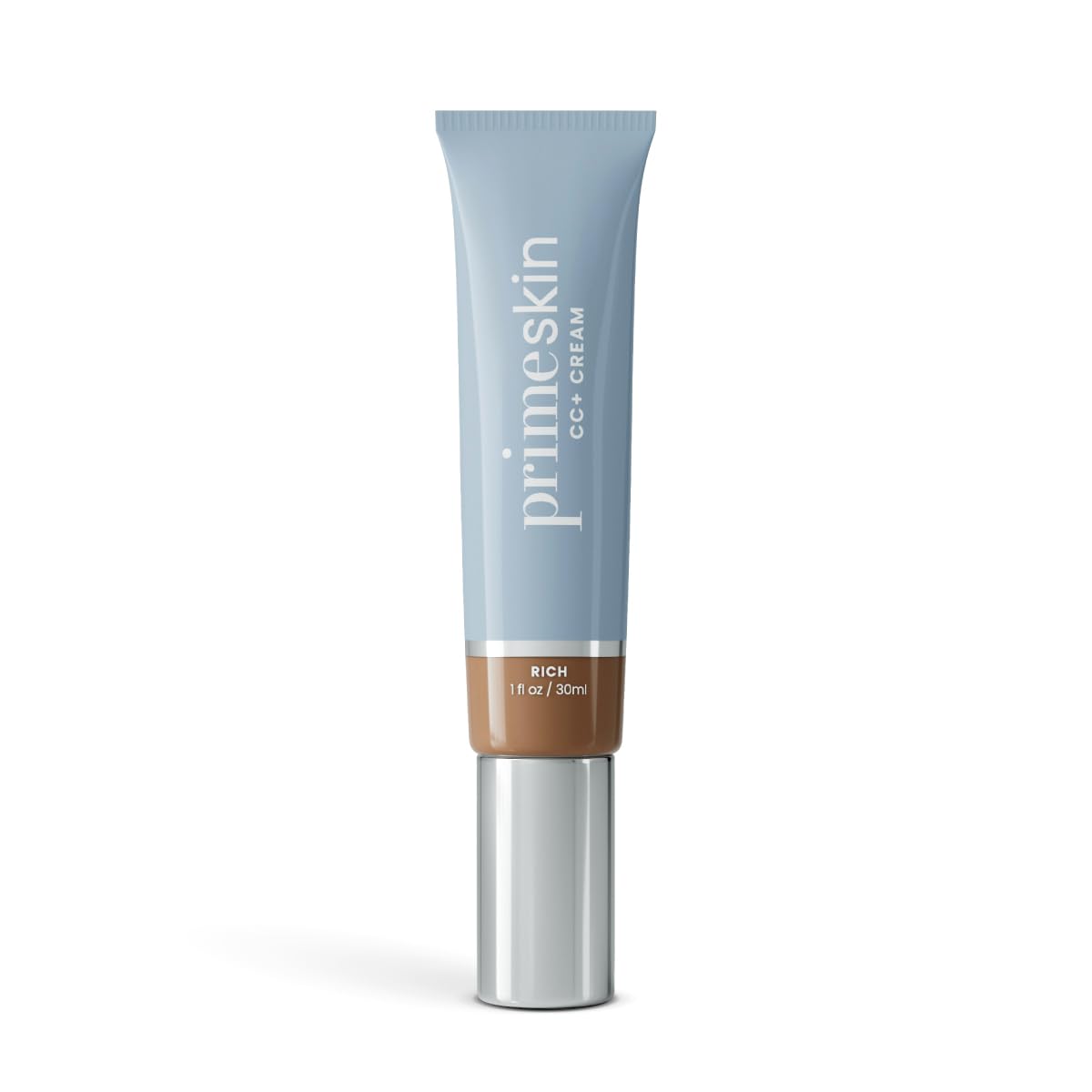 PrimeSkin CC+ Cream for Mature Women - Lightweight Liquid-to-Powder Foundation | Blurs Pores & Covers Age Spots (Light)
