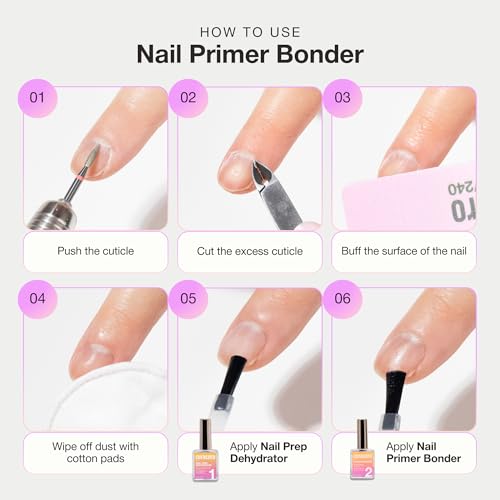 Curacoro Nail Primer Bonder 15ml for Gel & Acrylic Nails - Strong Bond & Long-Lasting