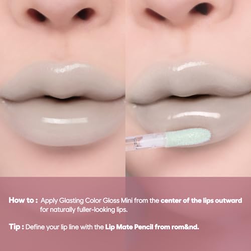 rom&nd Glasting Color Gloss Mini - 17 Sweet Potato Tteok, 0.07oz - High Shine Tinted Lip Oil