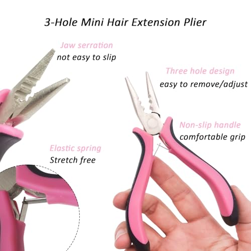 Complete Hair Extensions Tool Kit with Micro Ring Beads & Pliers