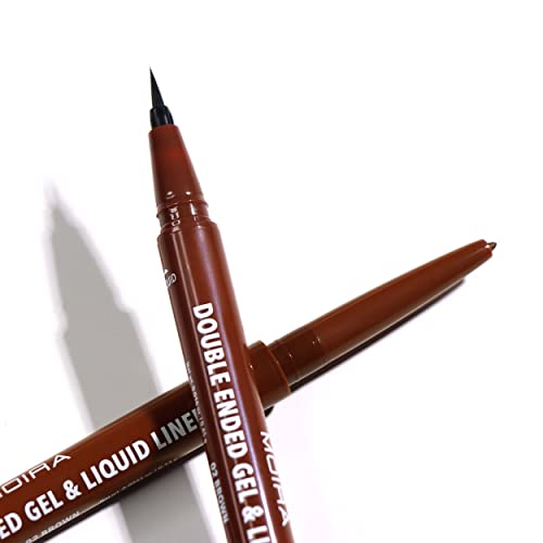 Moira Double Ended Gel & Liquid Eyeliner Brown 002