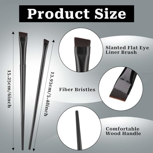 10 Pcs Angled Eyebrow and Eyeliner Brush Set for Makeup