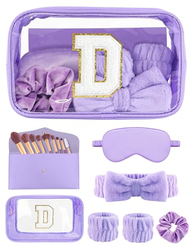 Initial Makeup Bag Spa Gift Set - Personalized Party Favors for Women