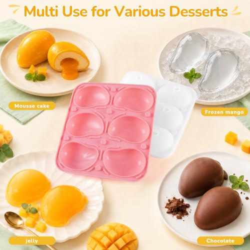 3D Mango Silicone Cake Mold - 6-Cavity Non-Stick Mousse Mold