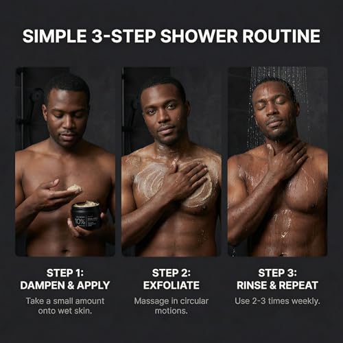 Men's Ingrown Hair & Face Scrub with AHA BHA & Walnut Shell Exfoliator