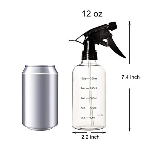 Youngever 12oz Plastic Spray Bottles - 6 Pack Leak-Proof Sprayers