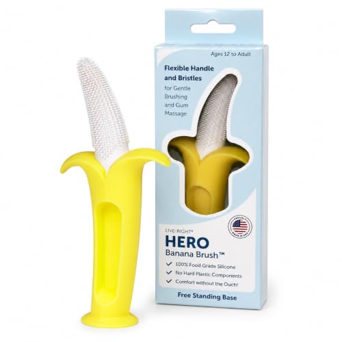 Hero Banana Adaptive Toothbrush for Sensitive Gums - Gentle Grip Design