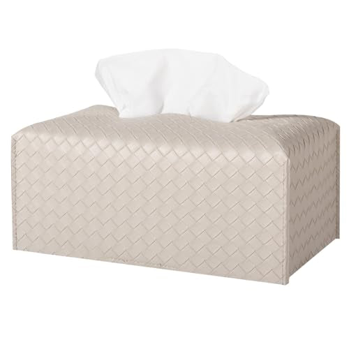 Rectangle PU Leather Tissue Box Cover - Stylish & Easy to Clean