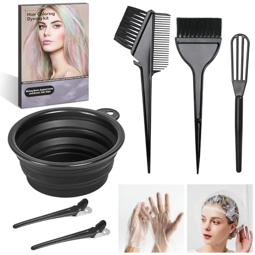 ROOHUA 8-Piece Professional Hair Dye Kit with Brush & Bowl