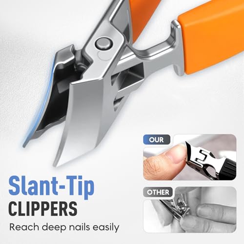 YAWOTA 3-Piece Wide Jaw Anti-Splash Nail Clipper Set for Thick Nails