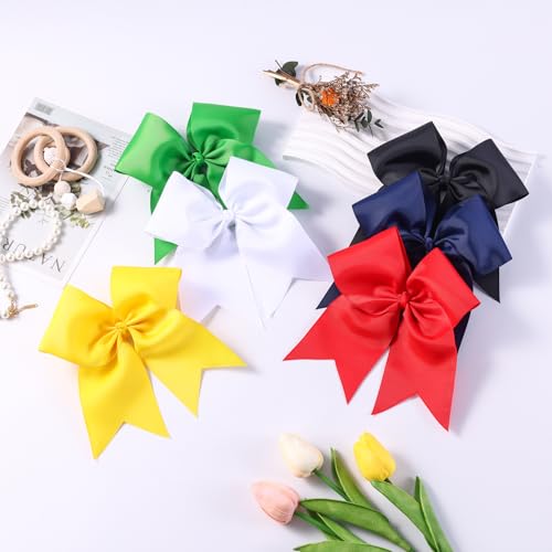 7-Inch Black Grosgrain Hair Bow Clips with Alligator Clips
