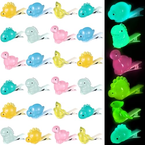 30 Pcs Glow in the Dark Dinosaur Hair Clips for Women