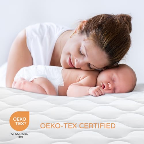 Yoofoss Waterproof Crib Mattress Protector - Soft Quilted Cover for 52''x28'' Cribs