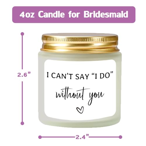 Lavender Soy Wax Candle - Bridesmaid Proposal Gift - 4oz