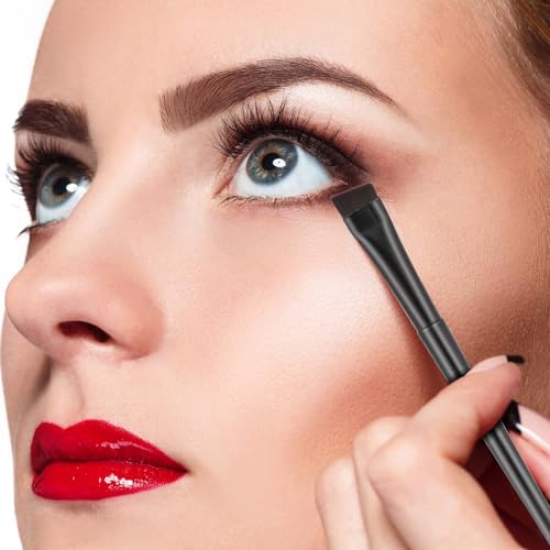 10 Pcs Angled Eyebrow and Eyeliner Brush Set for Makeup