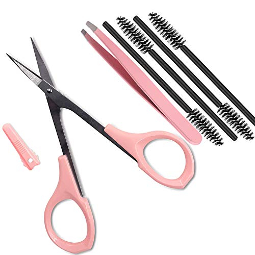 HiMo 12-in-1 Eyebrow Grooming Kit with Curved Scissors & Tweezers