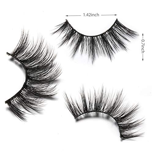 DYSILK Reusable Wispy Mink Lashes 3 Pairs – Fluffy Cat Eye Faux Mink Strip Eyelashes