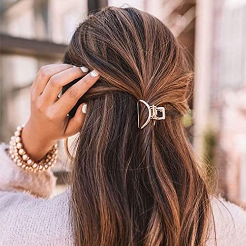 Gold Non-Slip Claw Hair Clips for Women & Girls - Mini Hair Accessories (2 Pack)