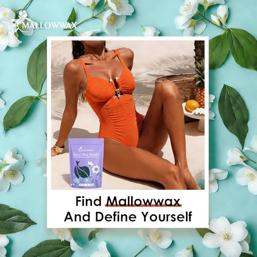 Mallowwax Hard Wax Beads for Sensitive Skin - 1lb Stripless Hair Removal