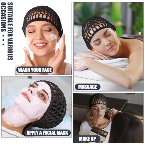 Geyoga 12 Pcs Reusable Black Mesh Hair Nets for Sleeping & Hair Styling