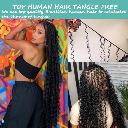 GveoXvo 12 Inch Deep Wave Blonde Braiding Hair - 100g Human Hair Extensions for Boho Styles