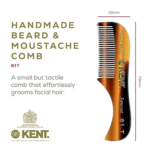 Kent Handmade Men's Pocket Comb Set - Fine Tooth Beard & Hair Grooming Kit