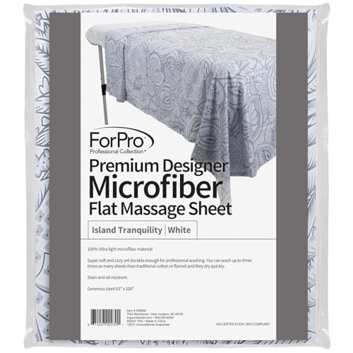 ForPro Microfiber Flat Sheet for Massage Tables - 63" x 100", Stain & Wrinkle-Resistant, Island Tranquility