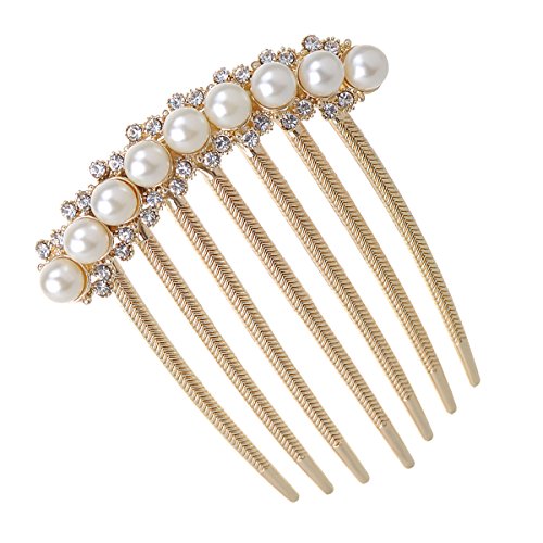 IPINK Bridal Rhinestone Pearl Hair Comb - Wedding Hair Accessory