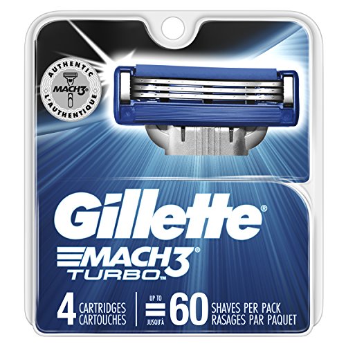 Gillette Mach3 Turbo Men's Razor Blade Refills, 4 Count