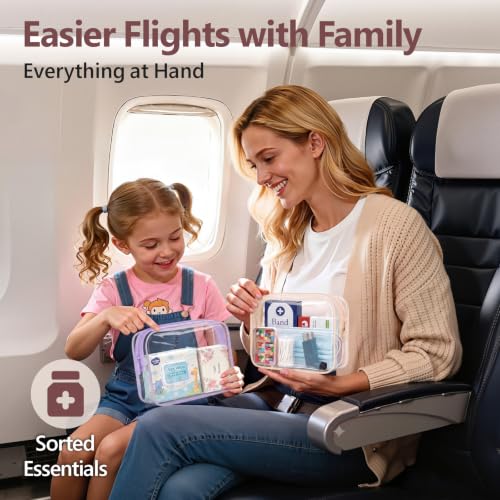 TSA Approved Clear Toiletry Bag - 3 Pack Quart Size for Travel