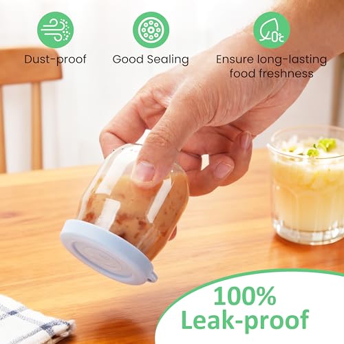 8 Silicone Jar Lids for Petit Pot 4oz Desserts - Airtight & Reusable