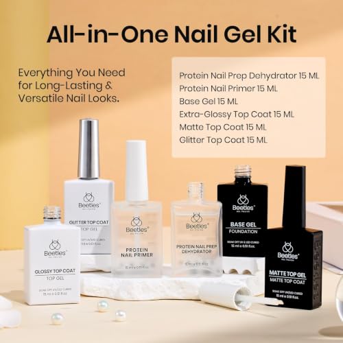 Beetles Q-Clear-6 Gel Base and Top Coat Set | 6 Pcs 15ml