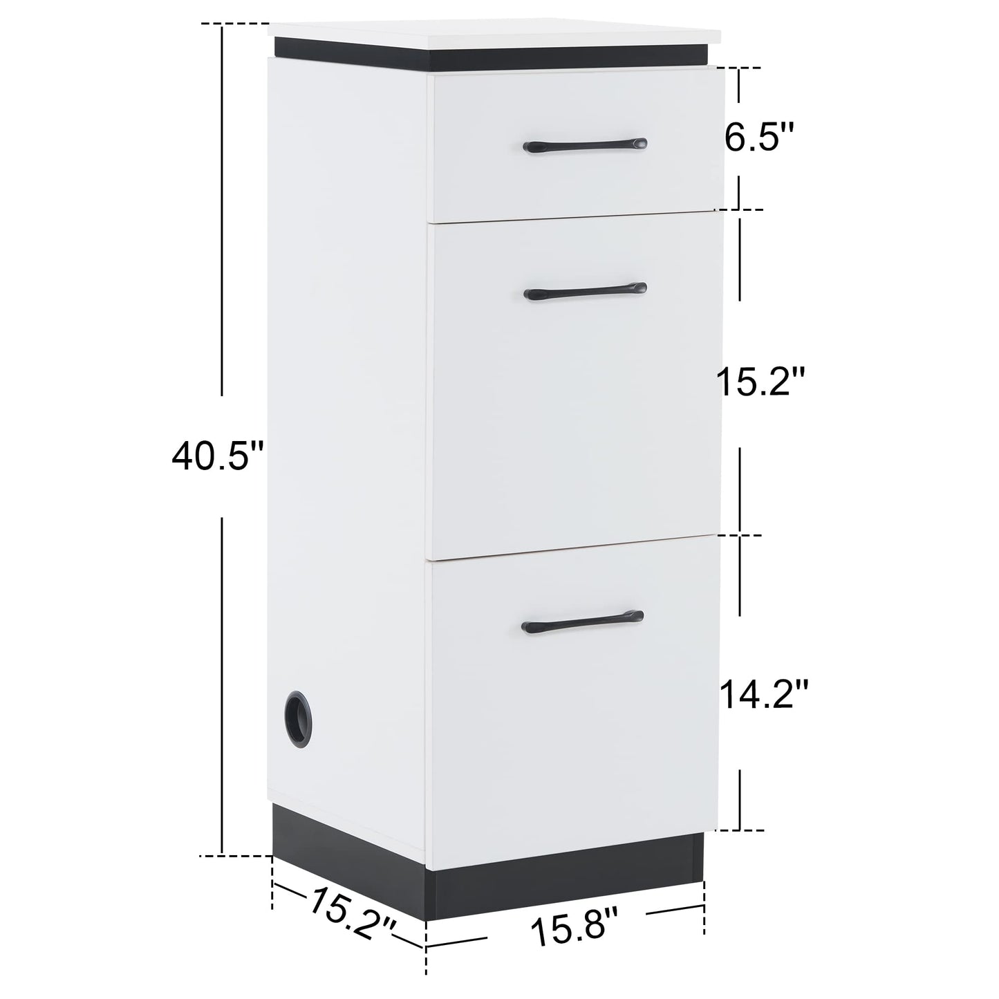 BarberPub Storage Cabinet for Barber Salon, Organizer with Tool Drawers for Hair Styling, Multi-Use Beauty Equipment, 2002 (White)